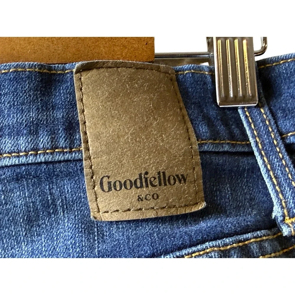Goodfellow Co Total Flex‎ Mens Blue Distressed Slim Straight Jeans Size 32x30